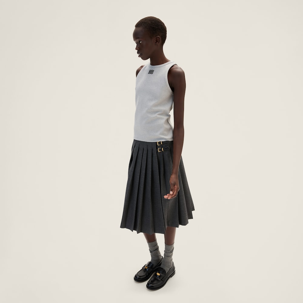 Ribbed jersey racer top