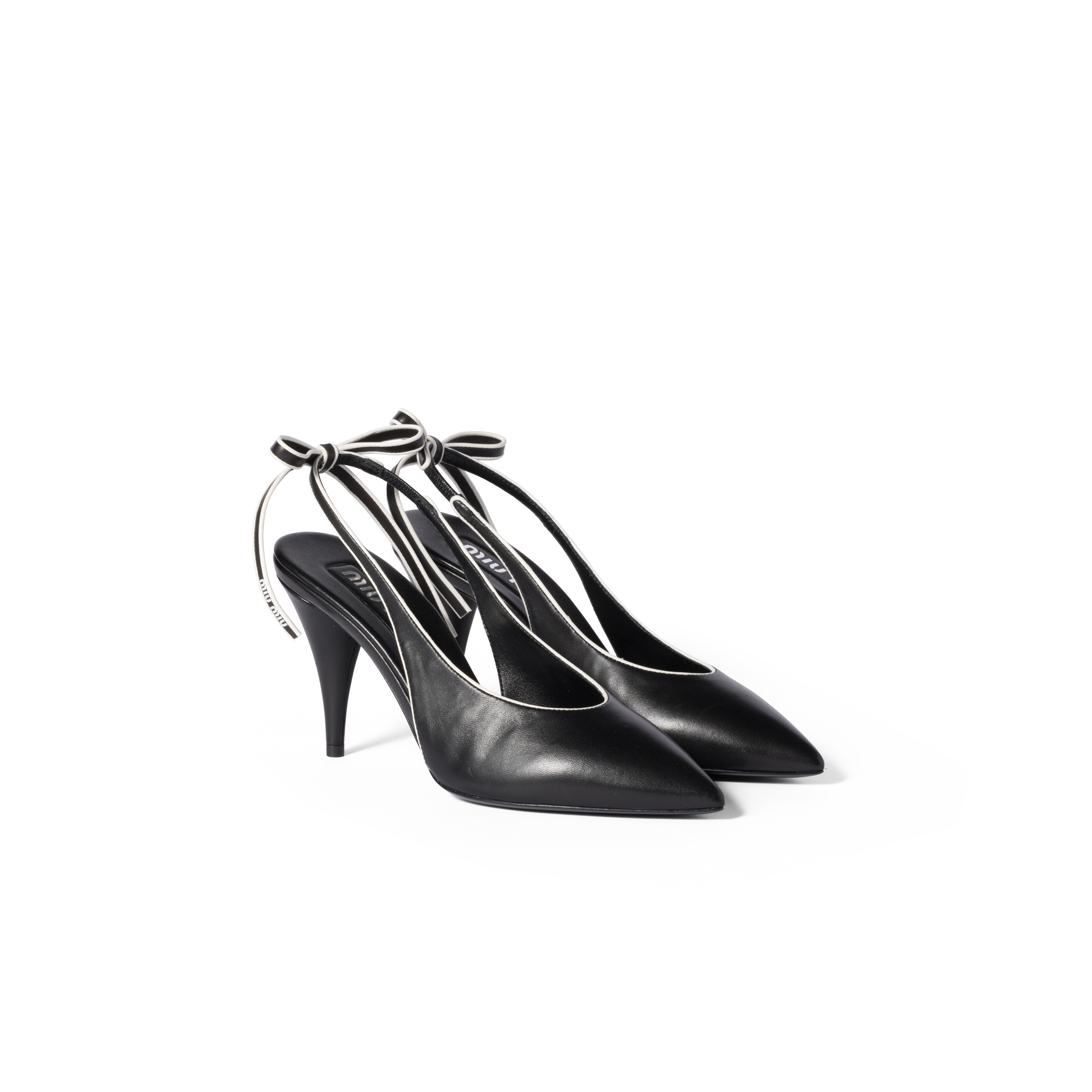 Nappa leather slingback pumps