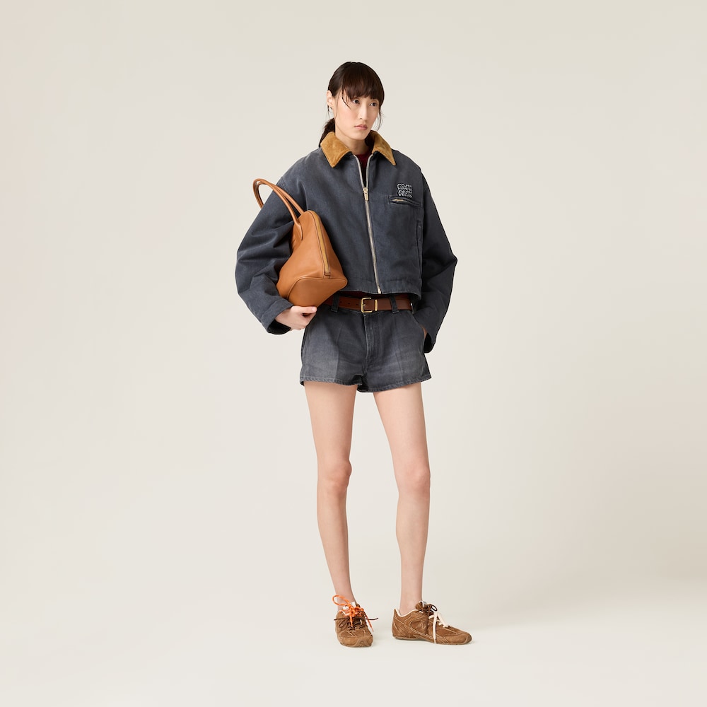 Washed drill shorts