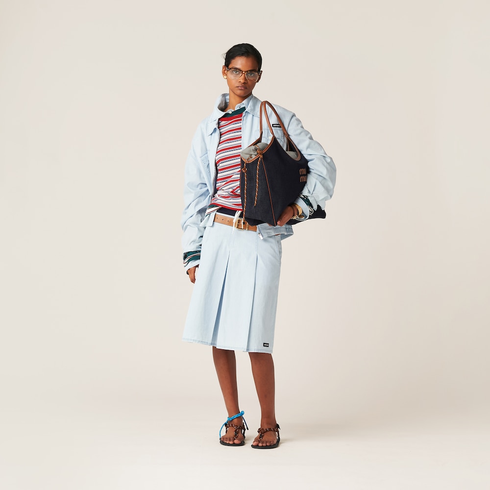 Chambray blouson jacket