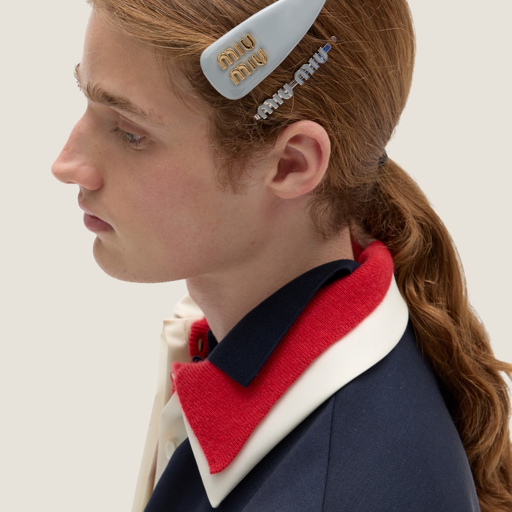 Enameled metal hair clip