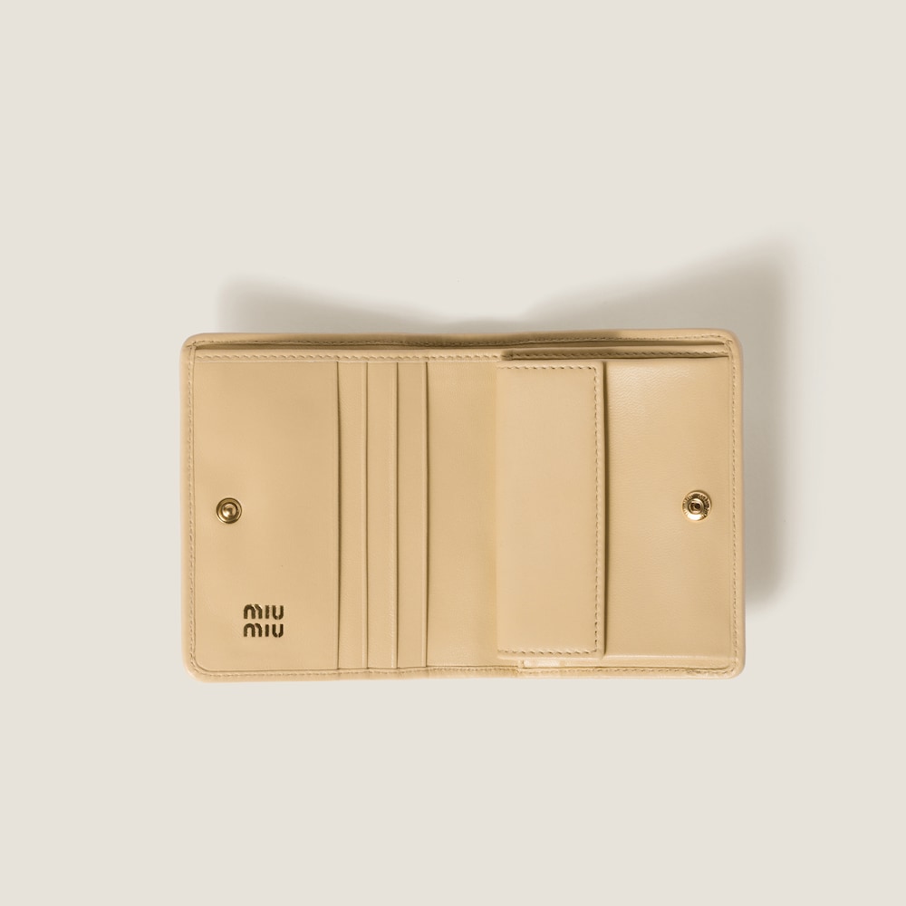 Small matelassé nappa leather wallet