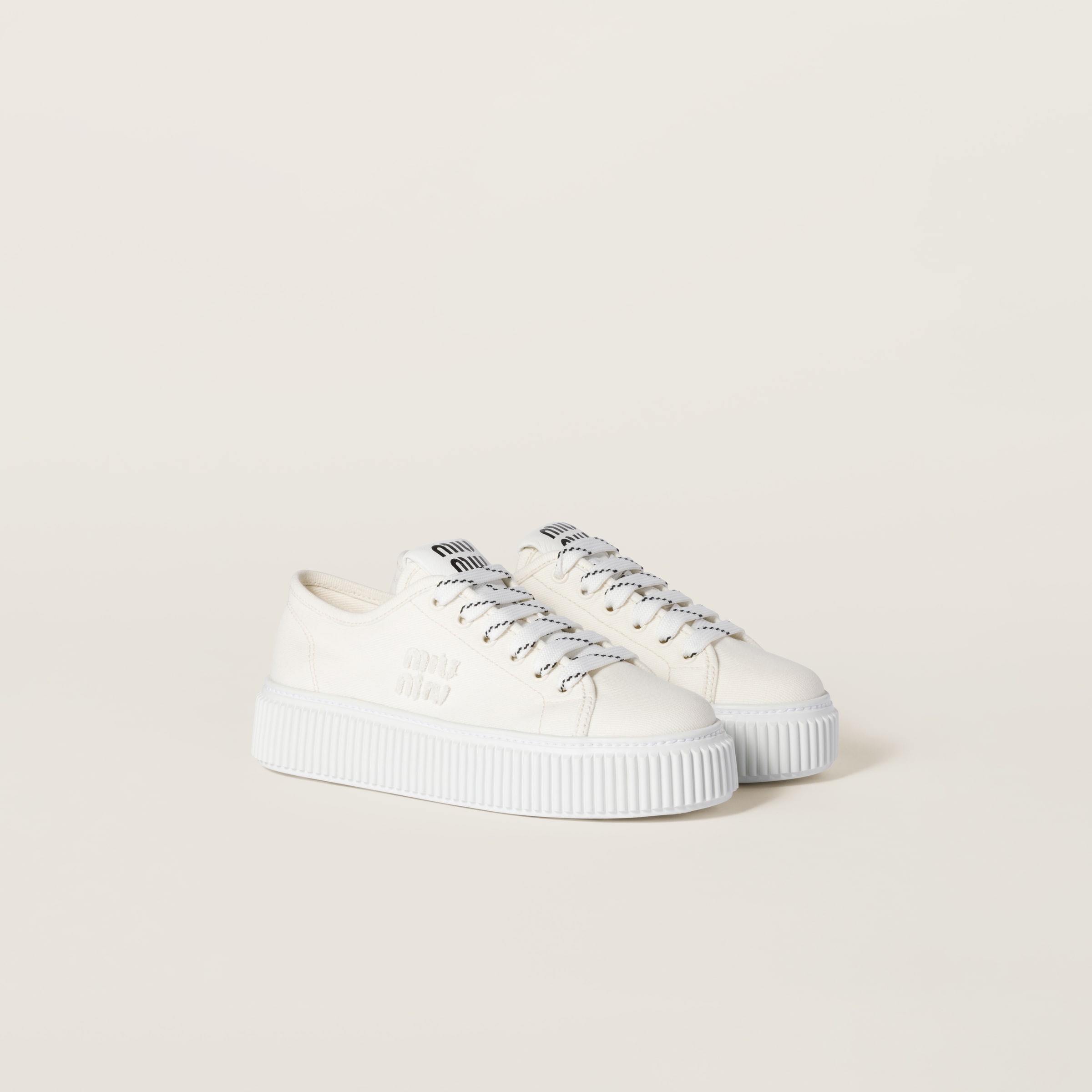 Denim sneakers with logo
