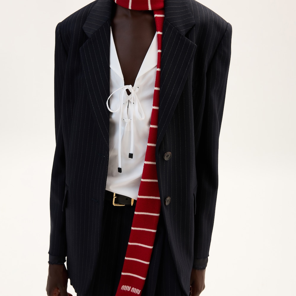 Single-breasted pinstripe jacket