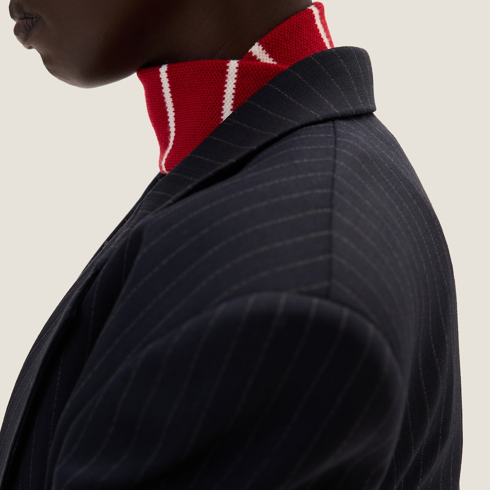 Single-breasted pinstripe jacket