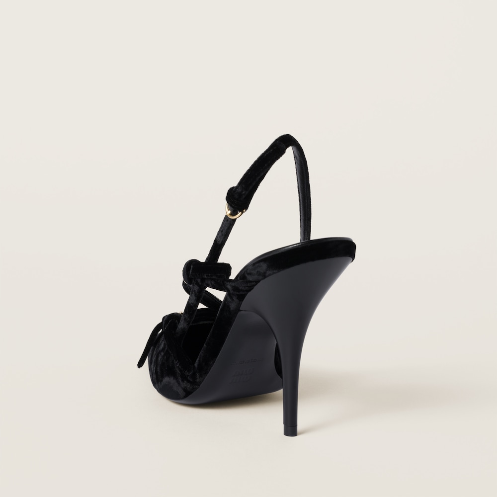 Velvet slingbacks with straps