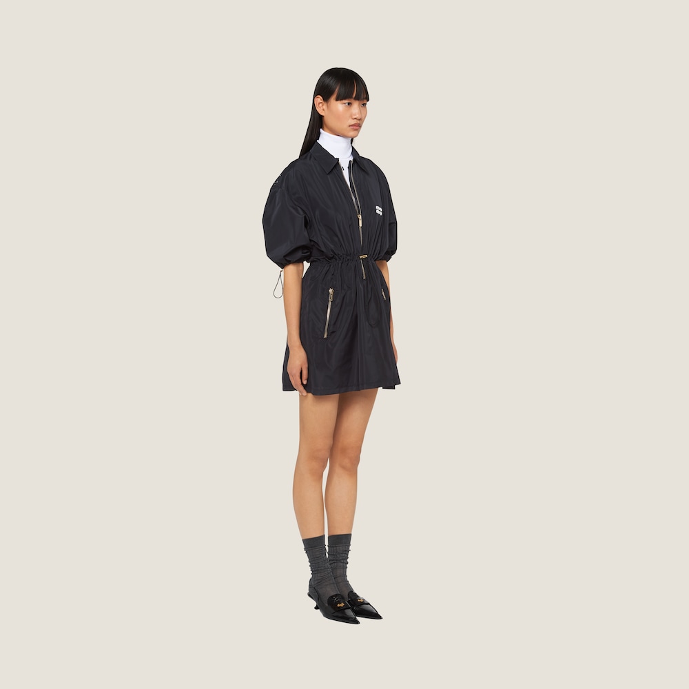 Technical silk mini-dress
