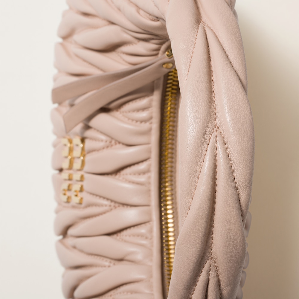 Wander matelassé nappa leather hobo bag