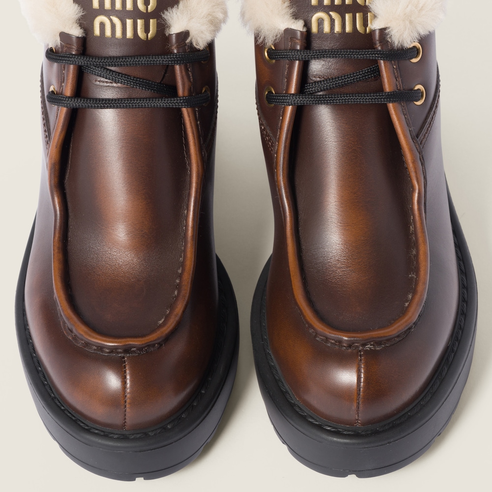 Fumé leather booties