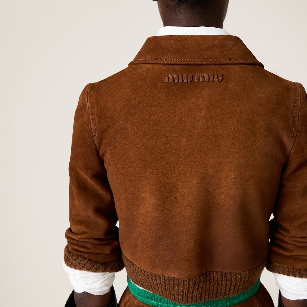 Cropped suede jacket