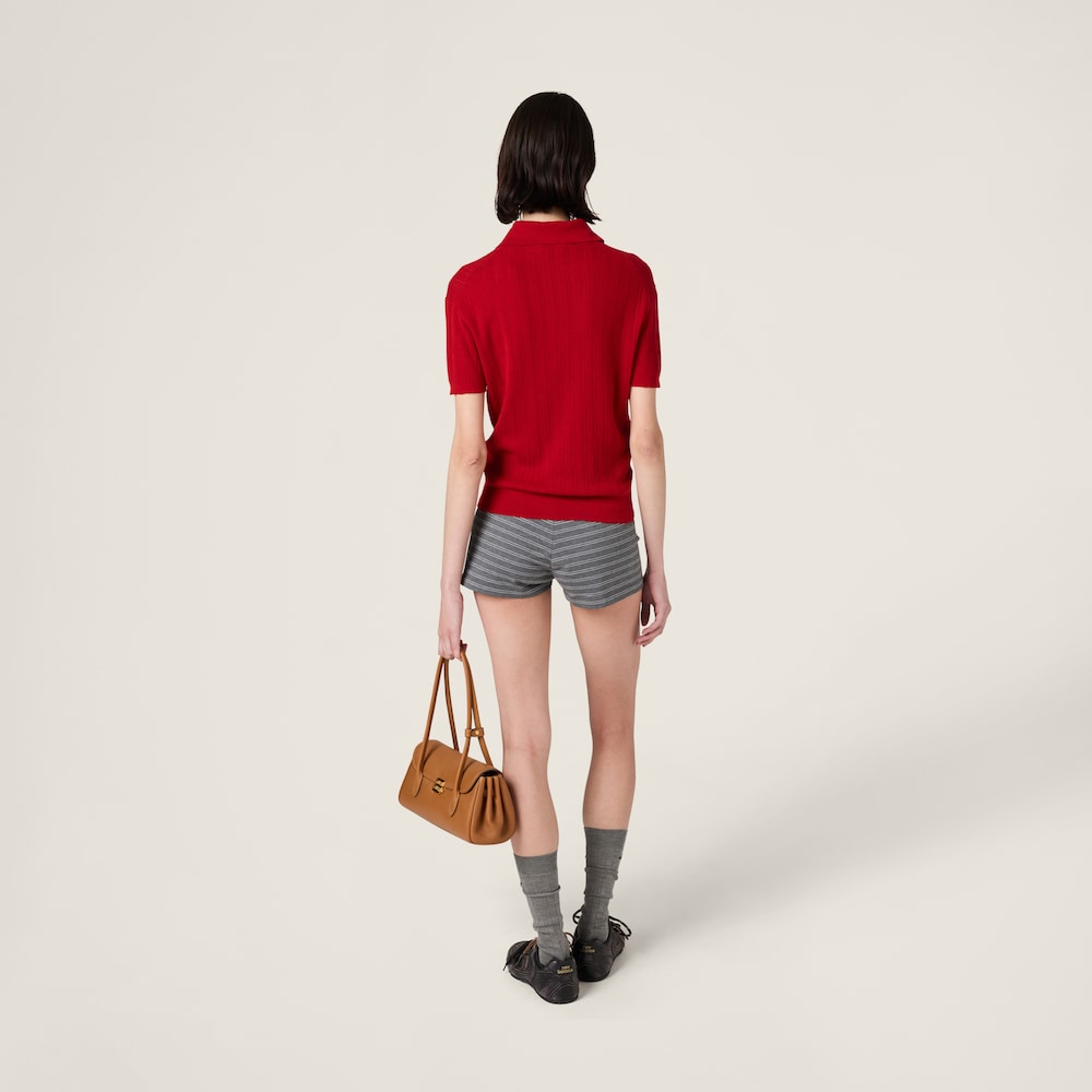 Cashmere and silk polo sweater