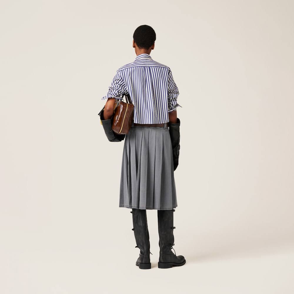 Striped poplin shirt