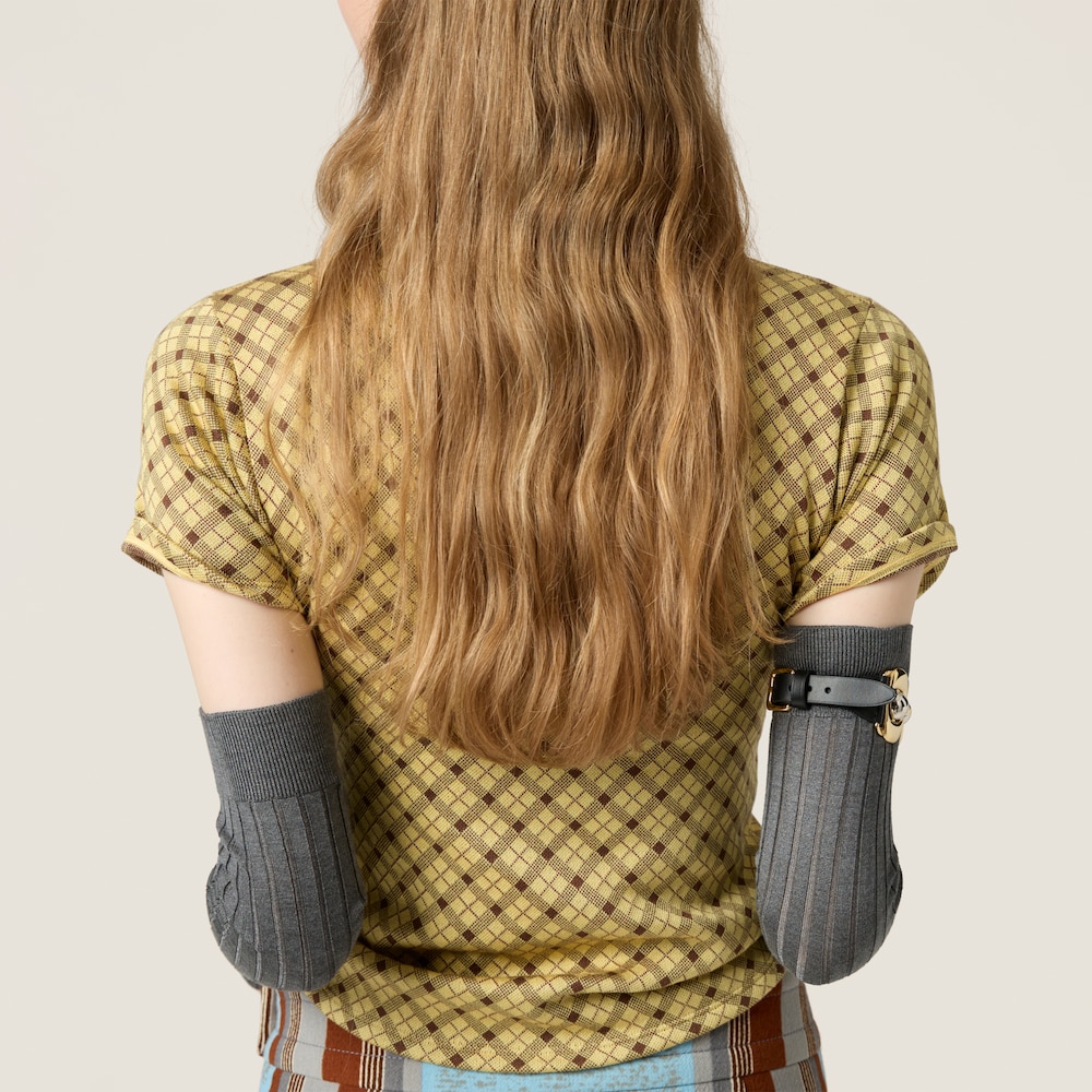 Silk knit polo shirt