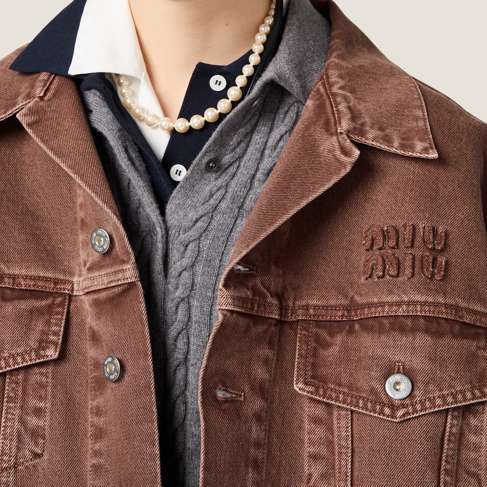 Garment-dyed denim blouson