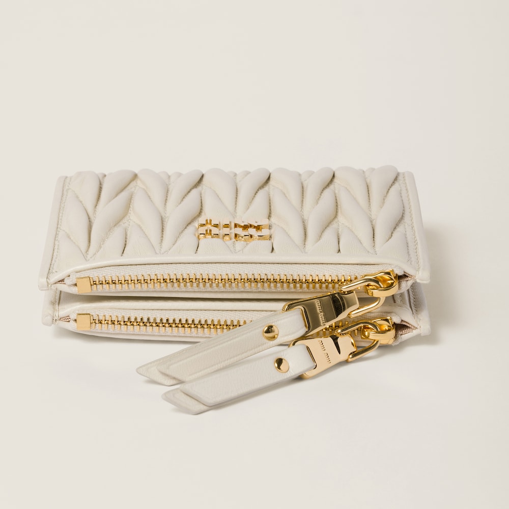 Matelassé nappa leather small wallet