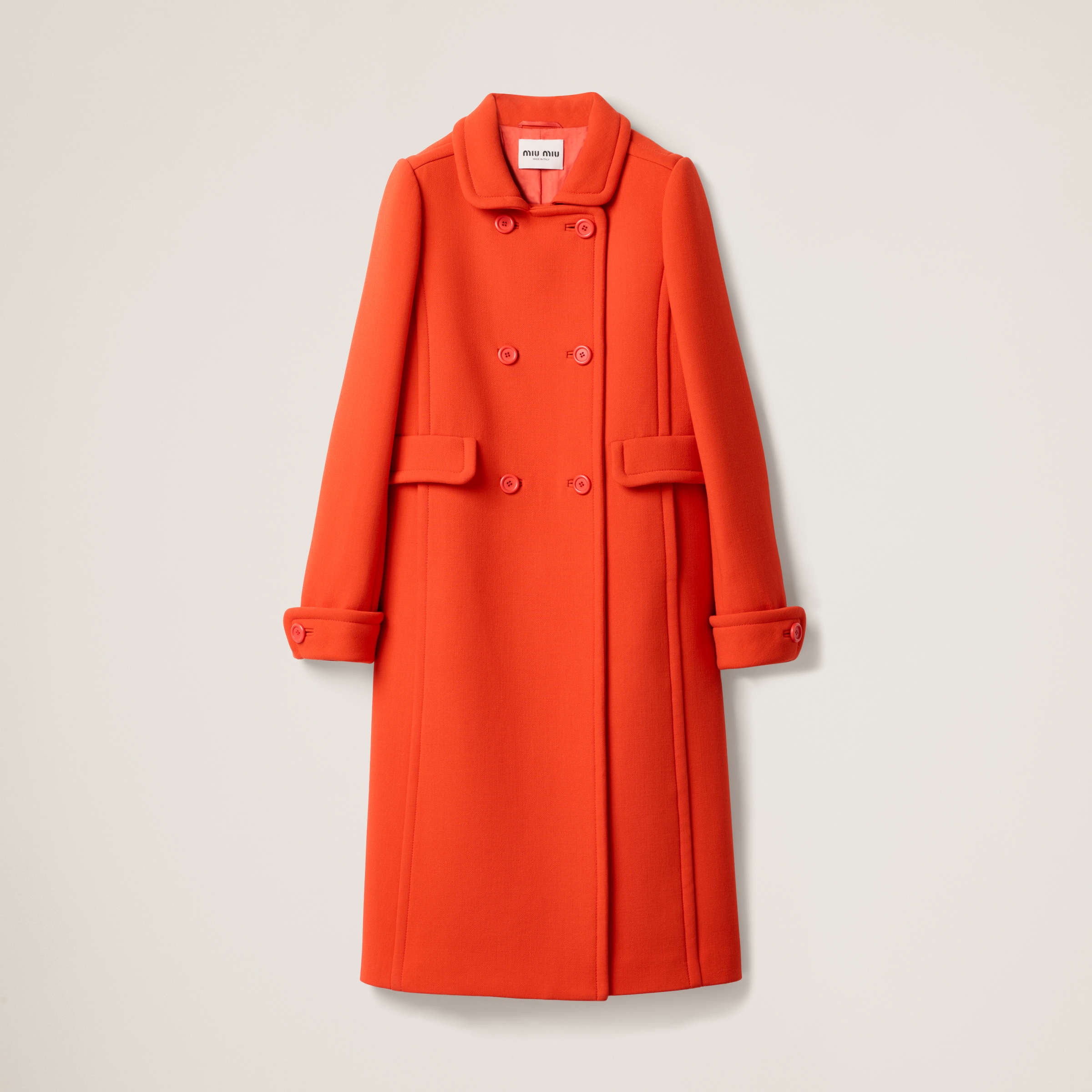 Natté toile double-breasted coat