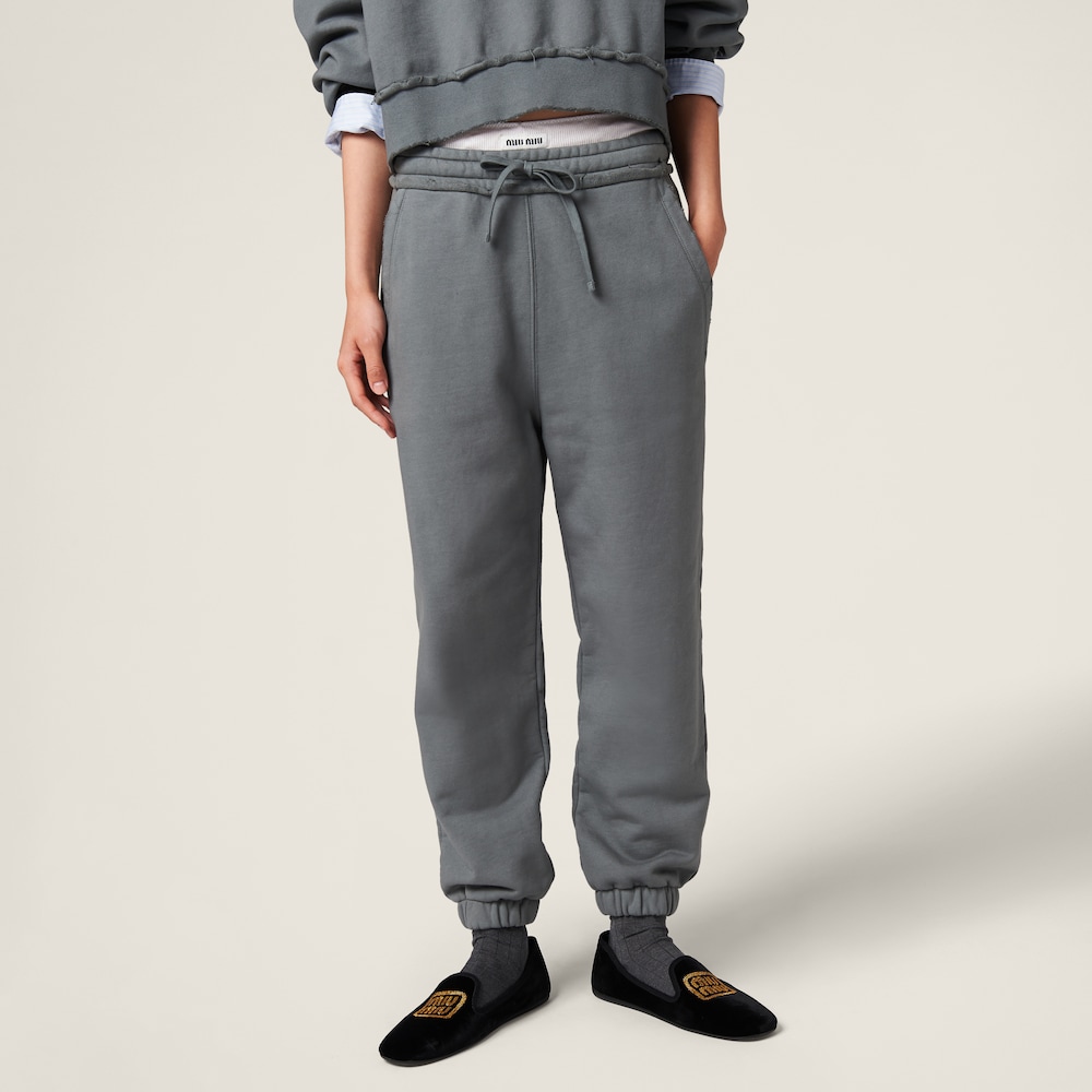 Garment-dyed cotton fleece pants