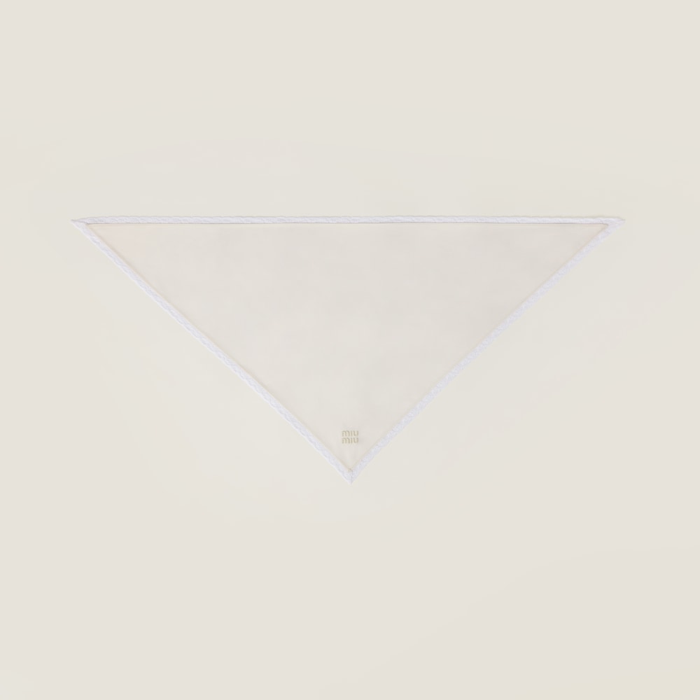 Poplin and lace logo scarf