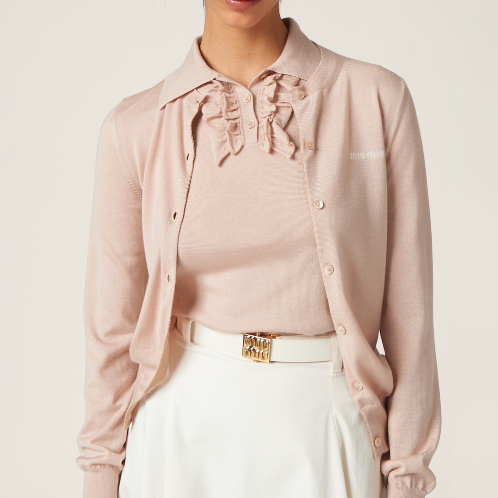 Cashmere and silk knit cardigan