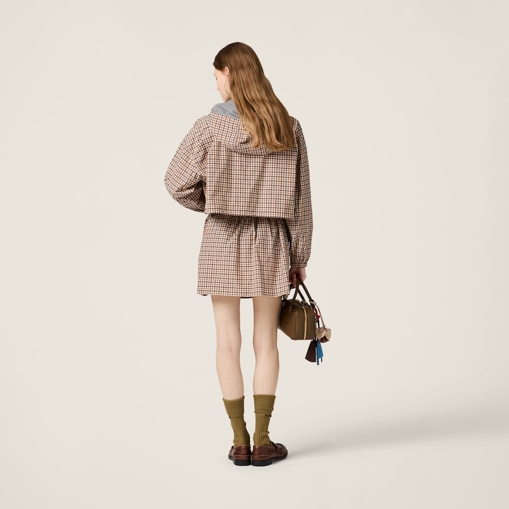 Vichy check technical fabric blouson jacket