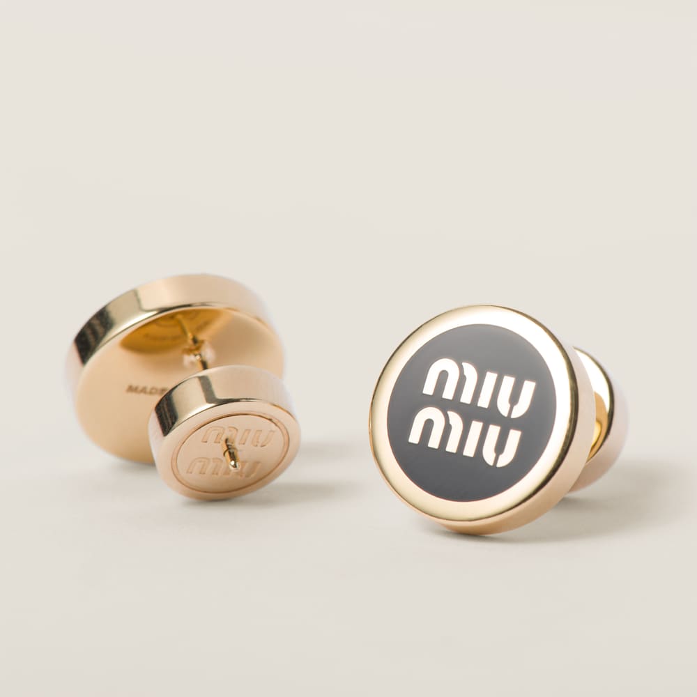 Enameled metal earrings