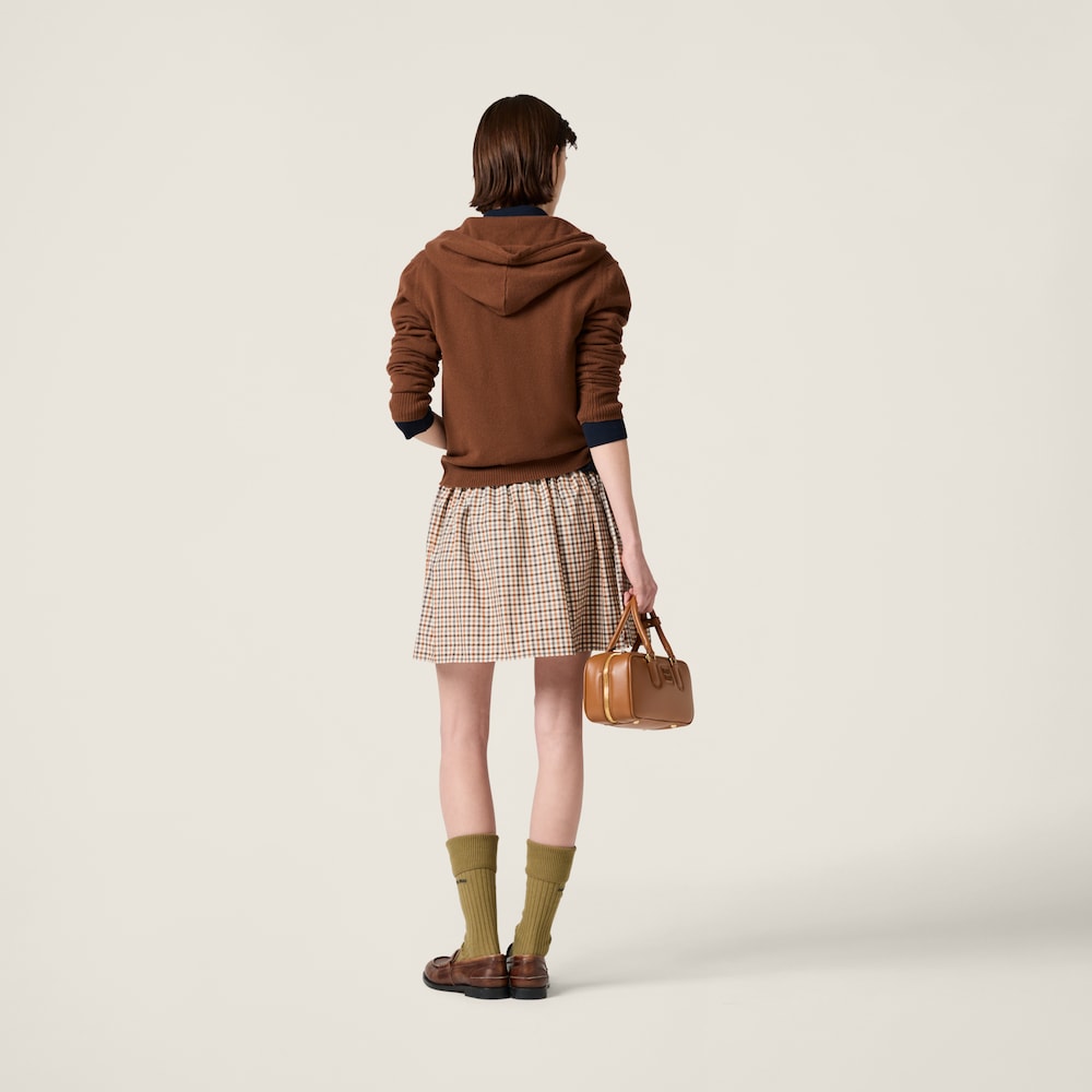 Zippered cashmere hoodie jacket