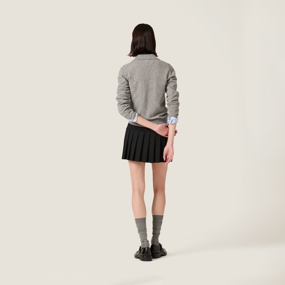 Grain de poudre wool miniskirt