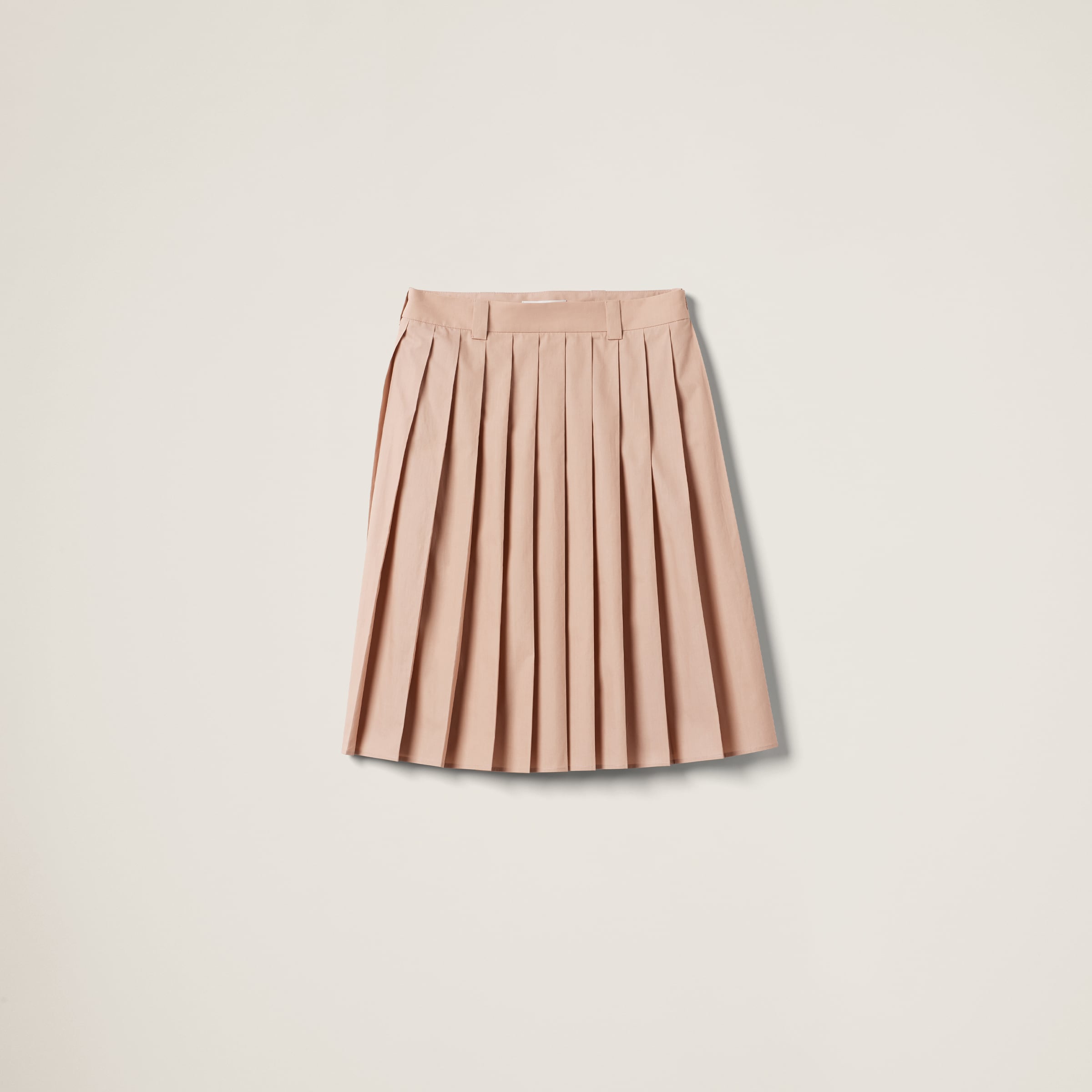 Pleated poplin skirt