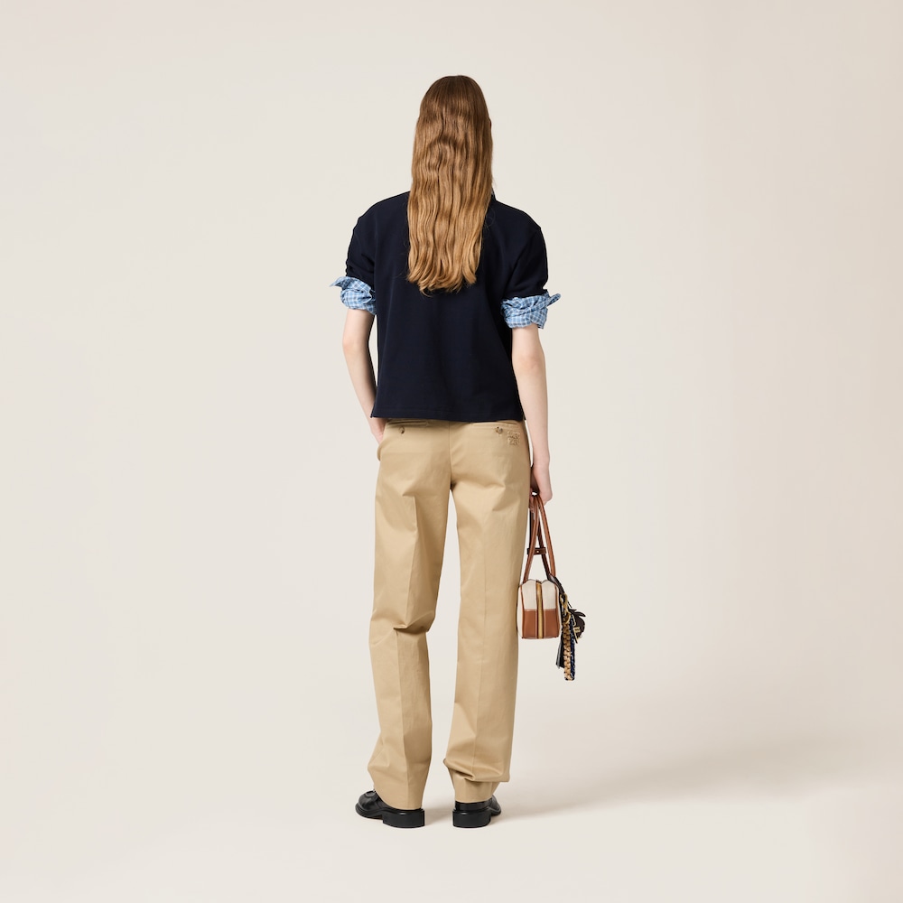 Piqué and poplin polo shirt