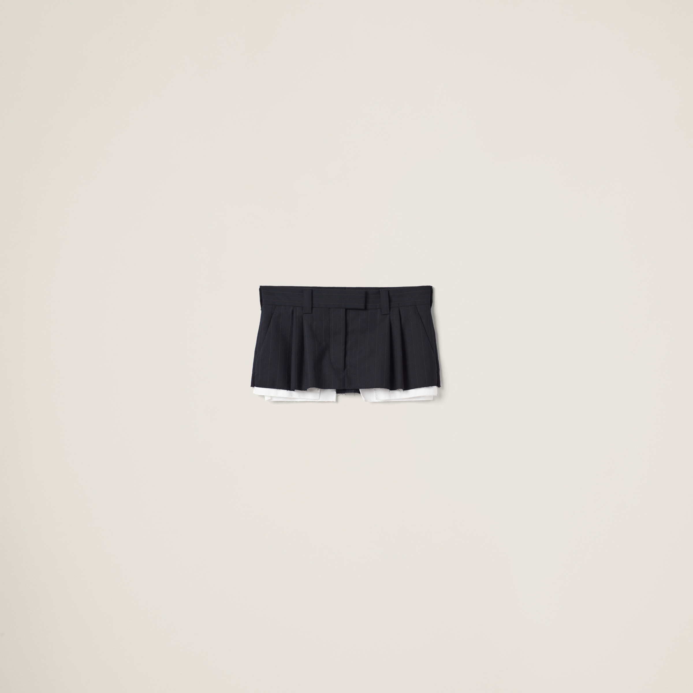 Pleated pinstripe miniskirt