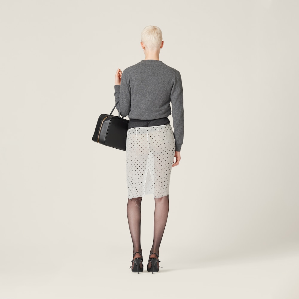 Polka-dot chiffon skirt