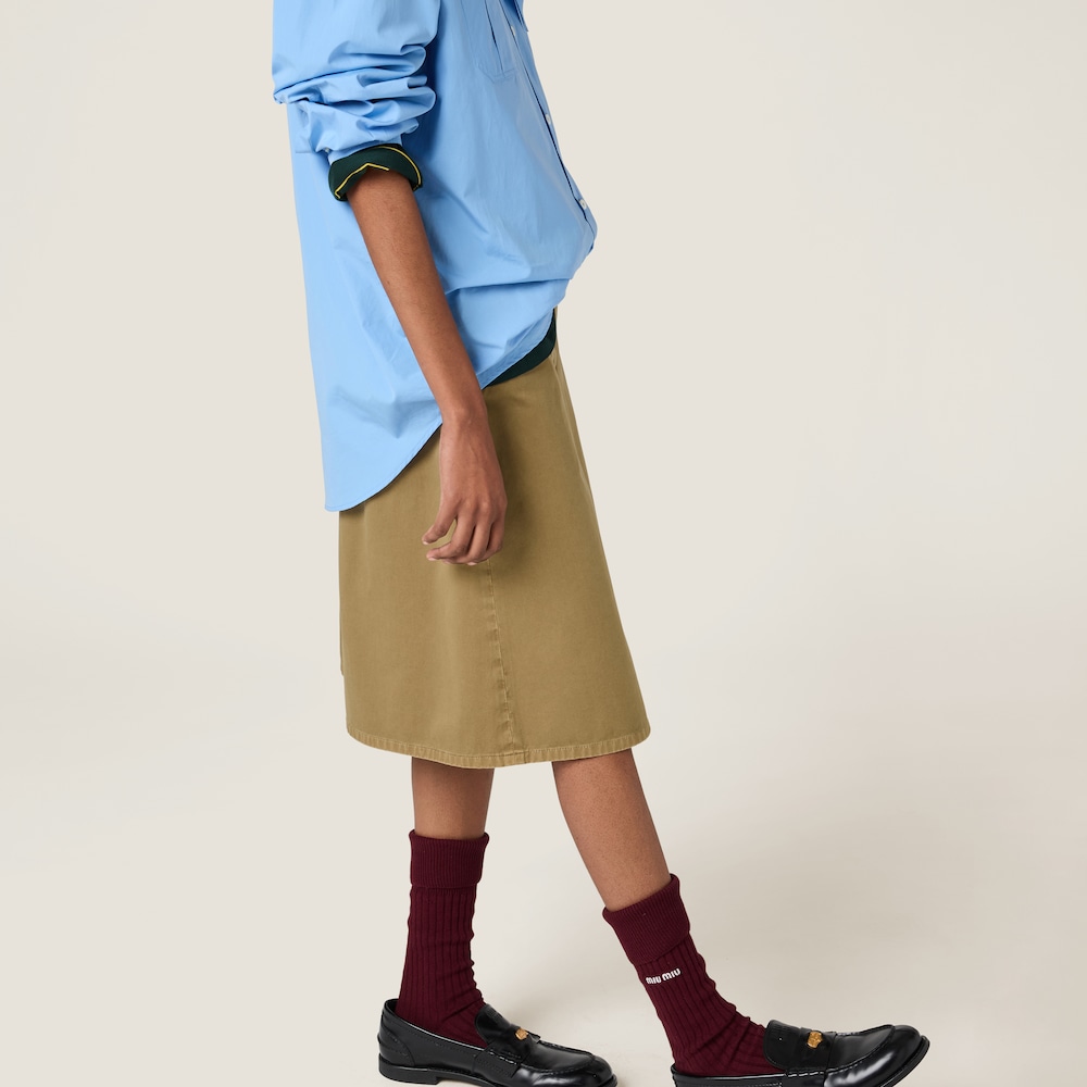 Poplin shirt with scarf