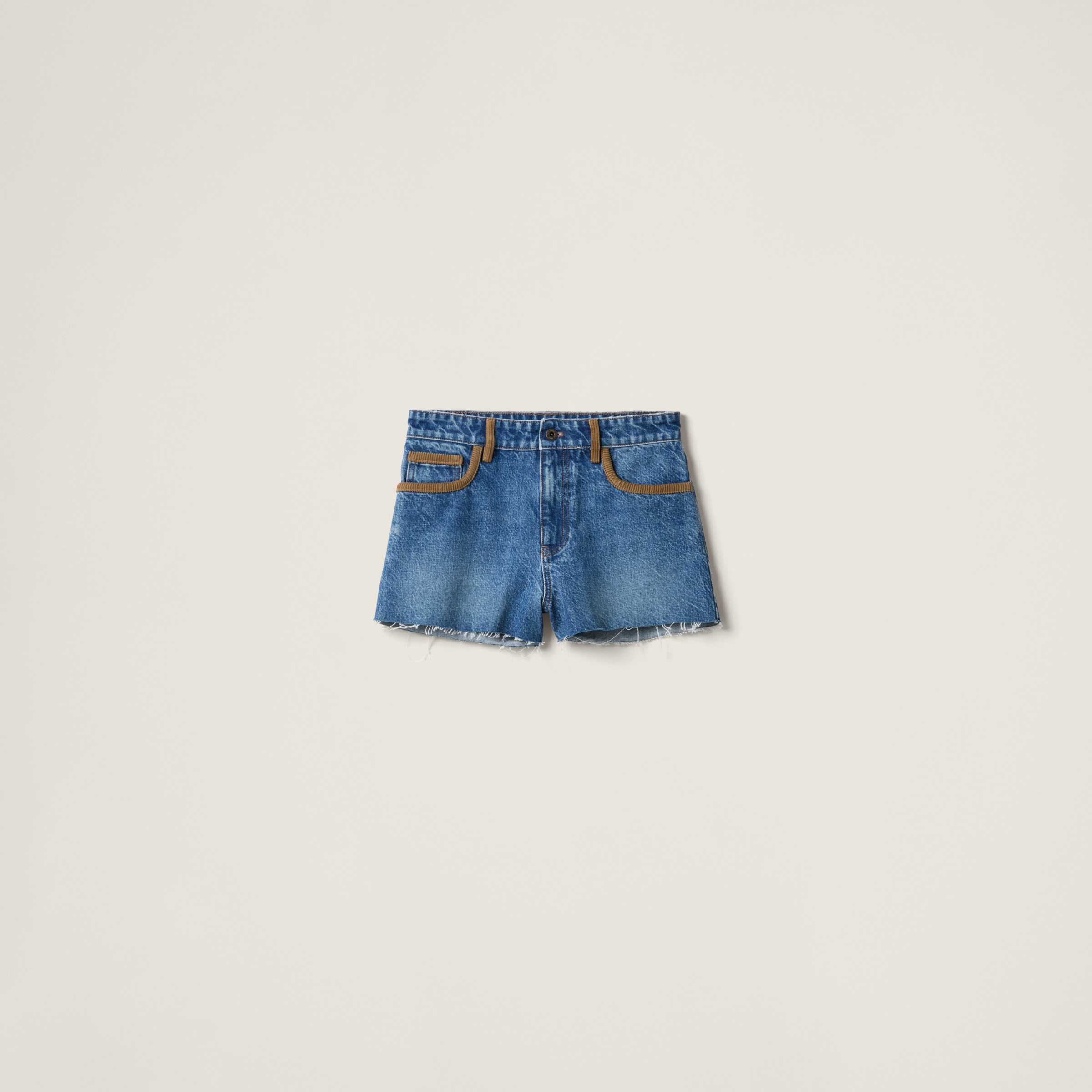 Denim and corduroy shorts