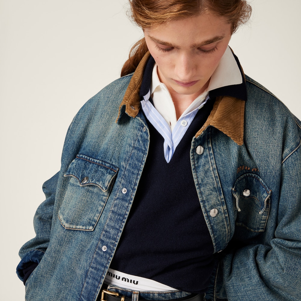 Denim down jacket