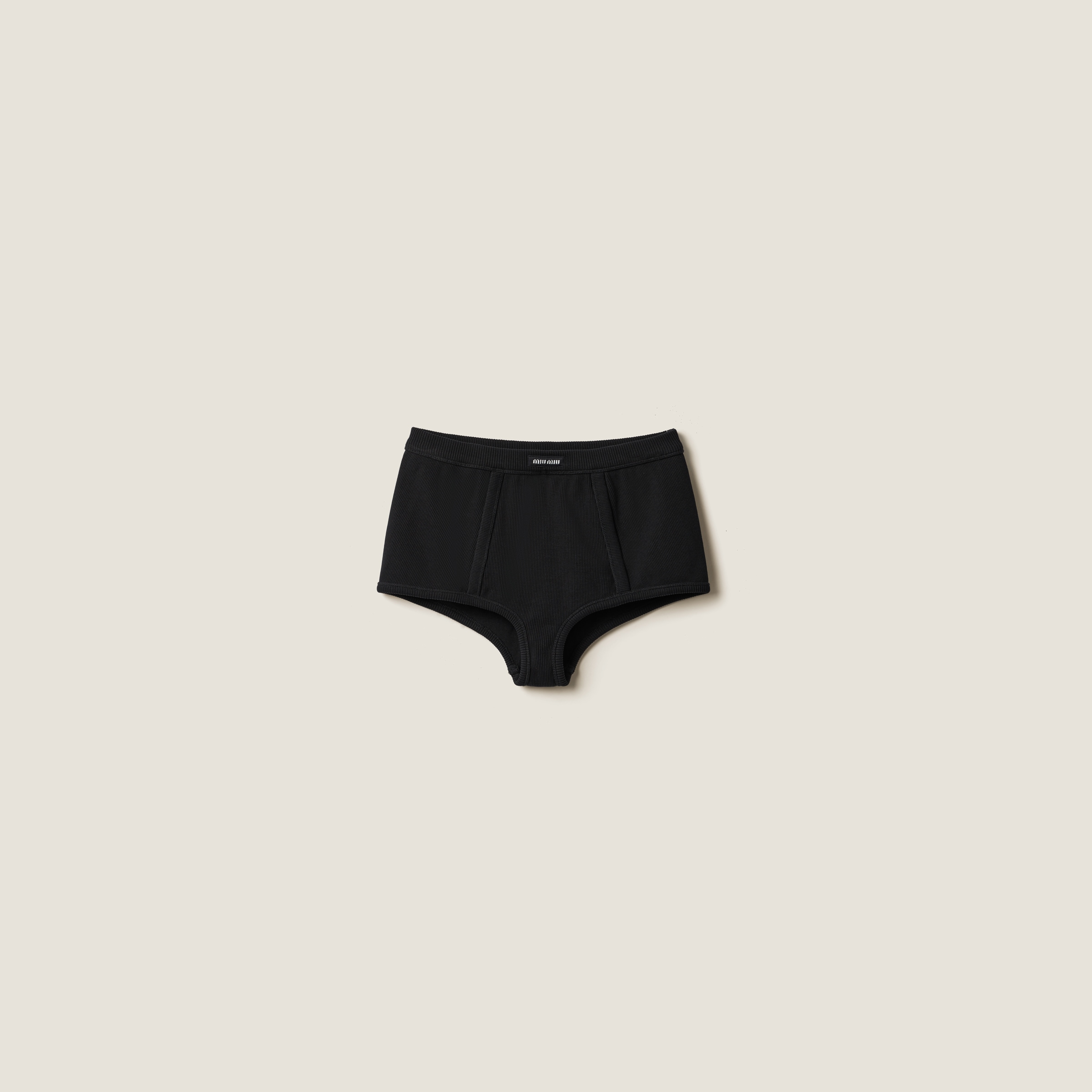 Ribbed knit boxer shorts