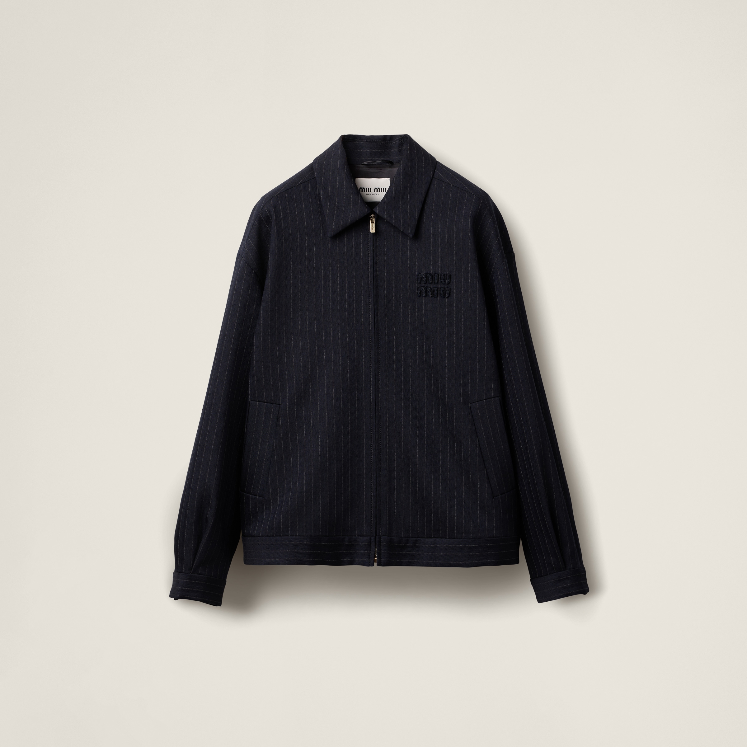 Pinstripe blouson jacket