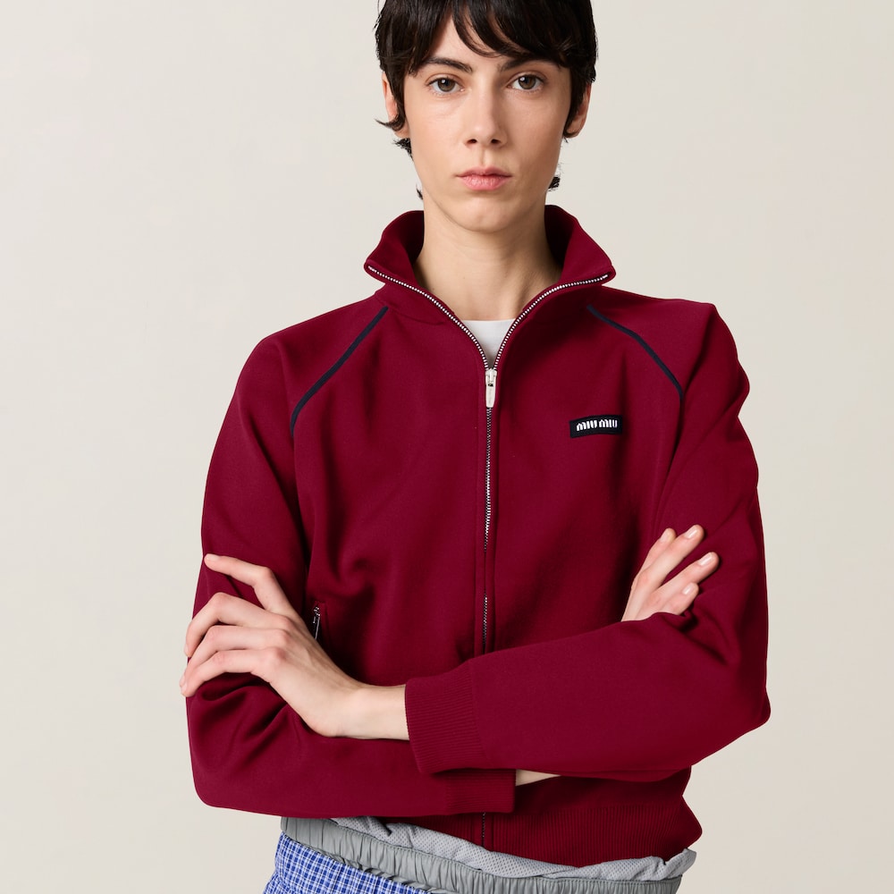 Technical yarn zipper cardigan