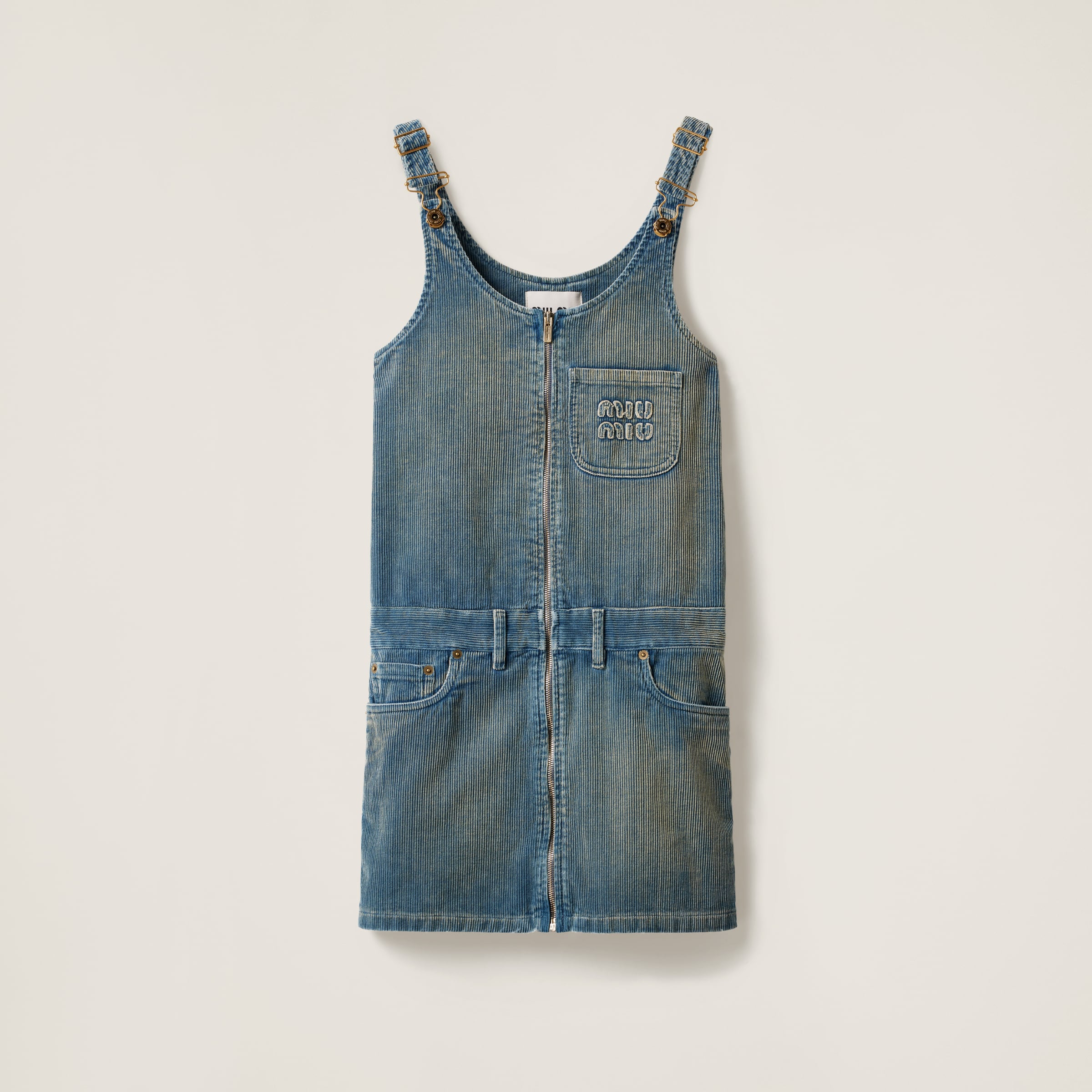 Washed corduroy mini-dress
