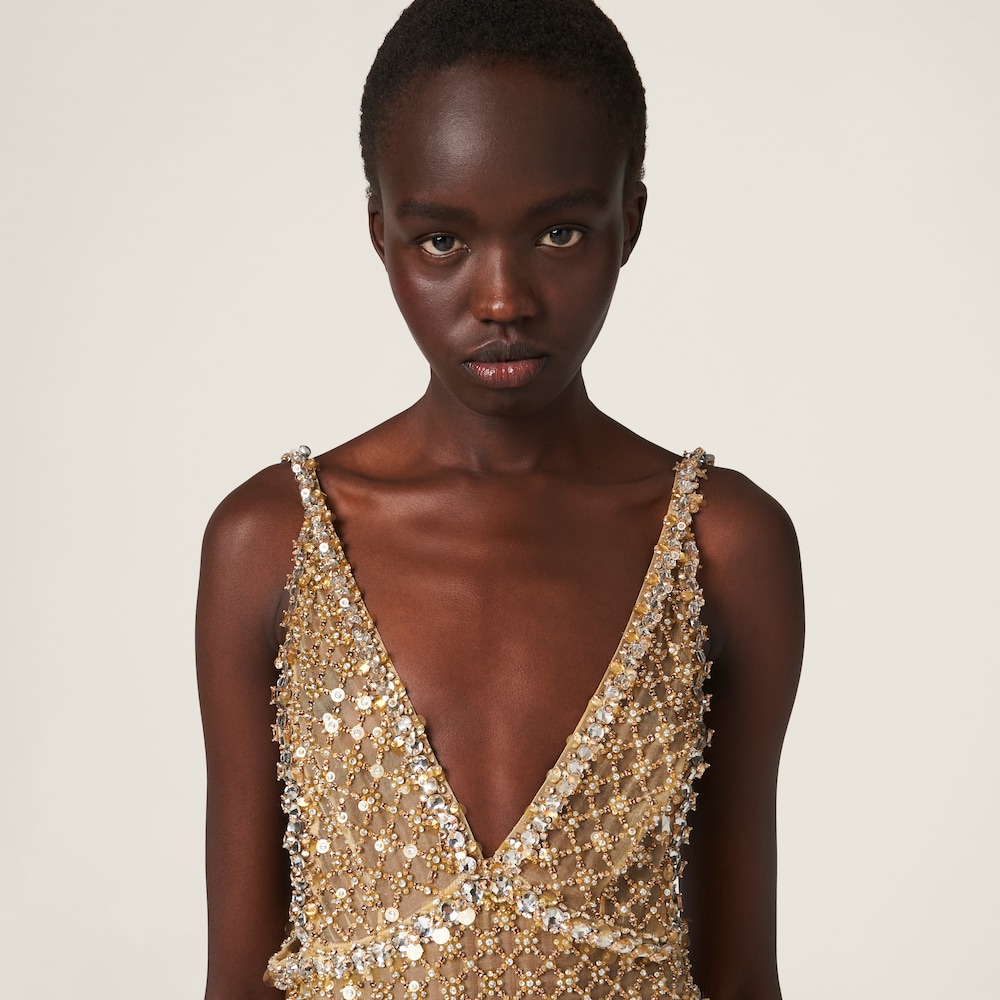 Embroidered organza dress