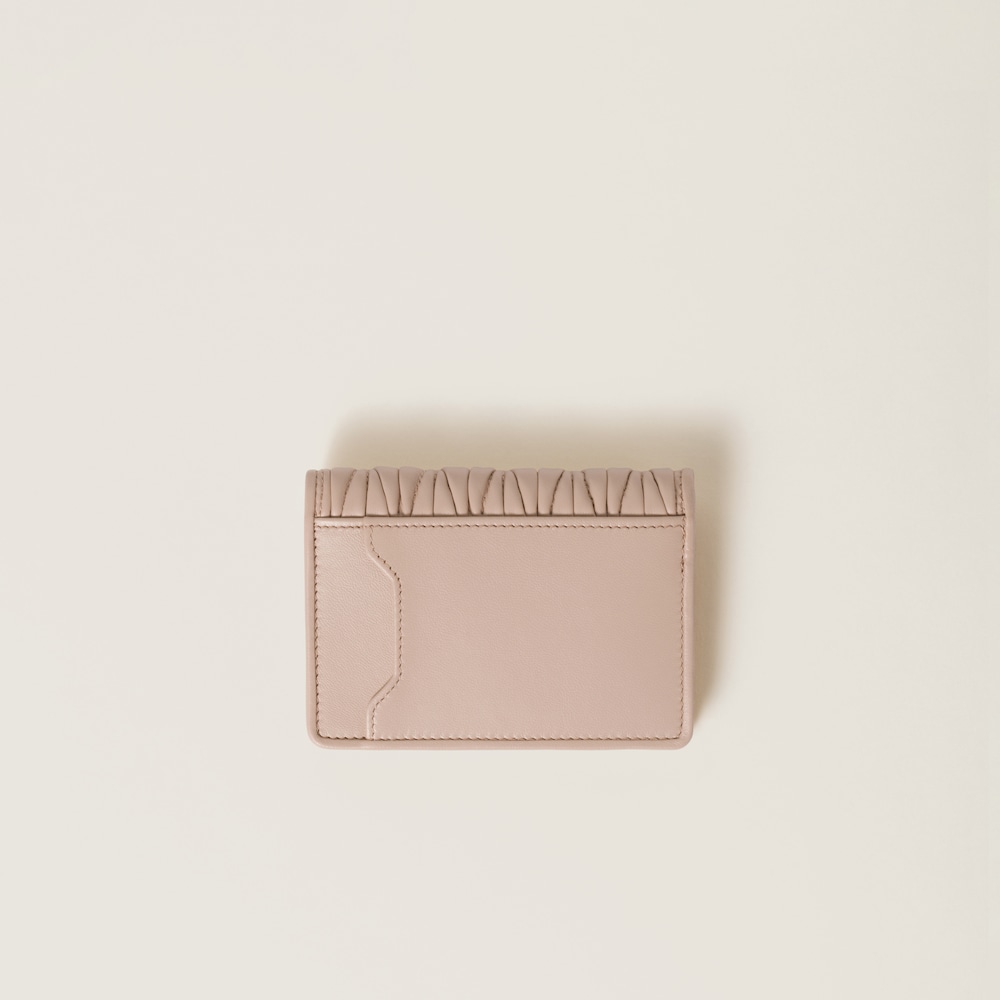 Matelassé nappa leather card holder