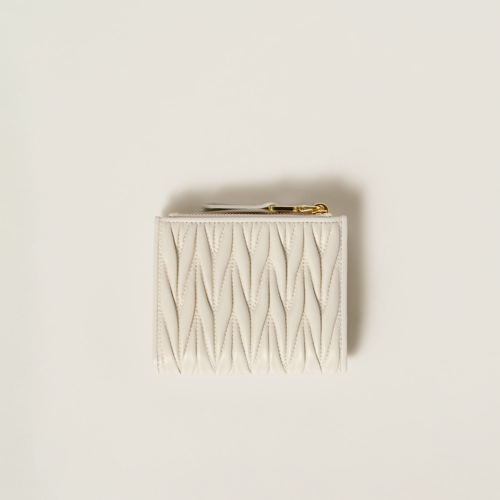 Matelassé nappa leather small wallet
