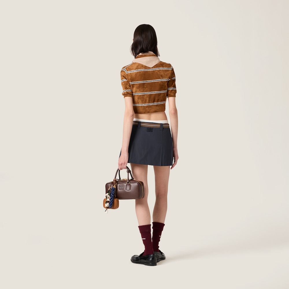 Striped viscose polo shirt