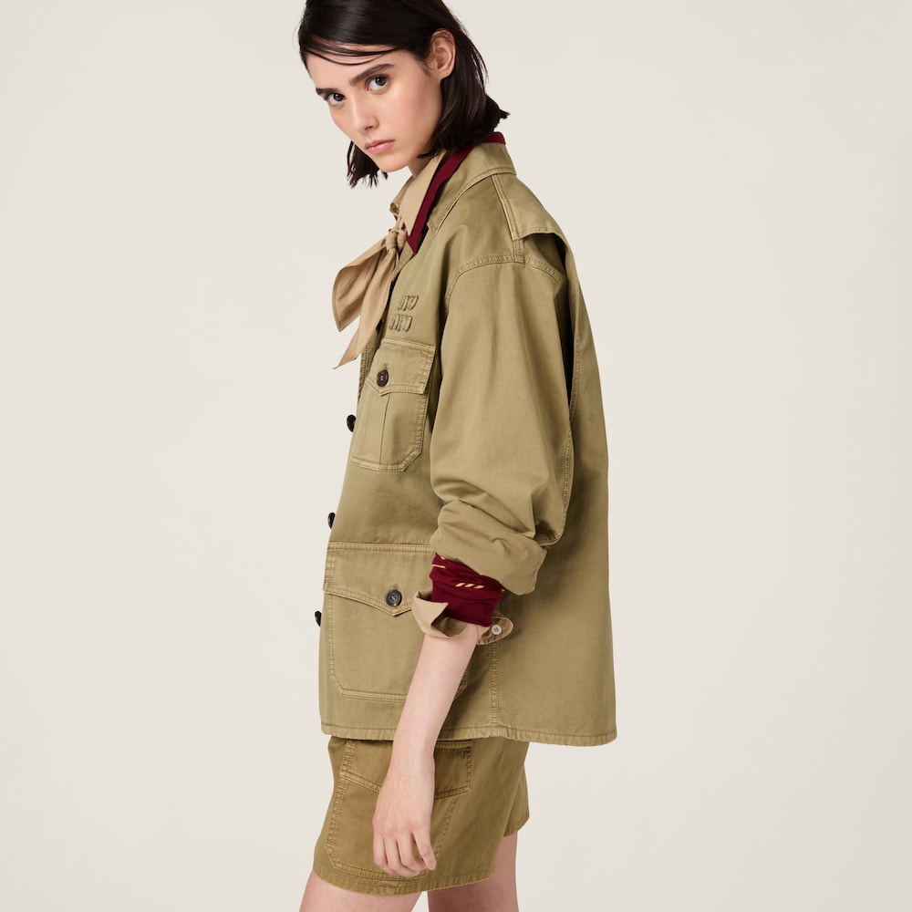 Garment-dyed cotton satin jacket