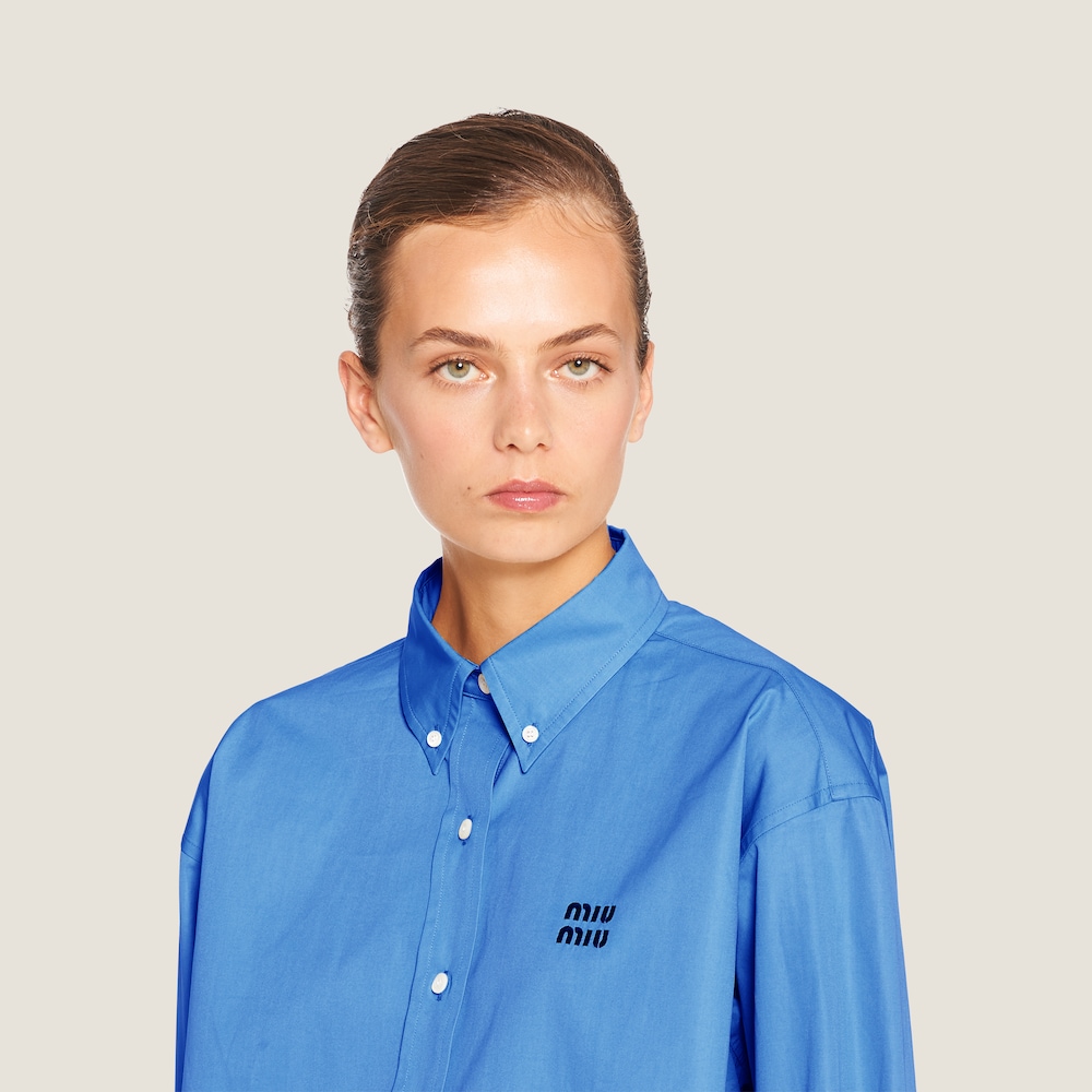 Cropped poplin shirt