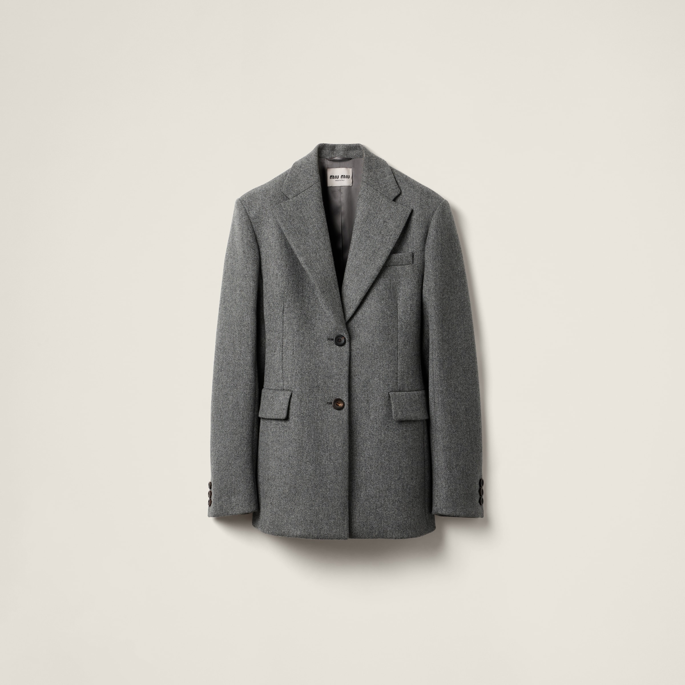 Single-breasted double wool jacket