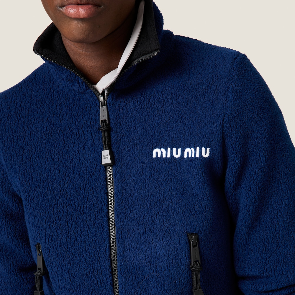 Cotton fleece cropped sweatshirt