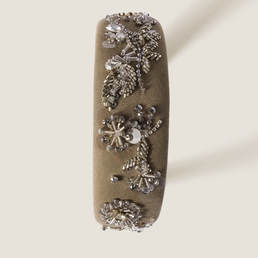 Embroidered gabardine headband