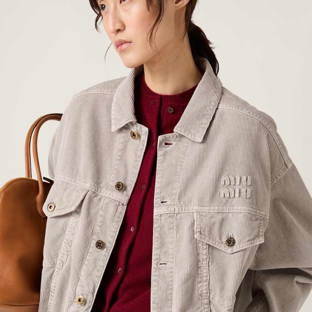 Washed velvet blouson jacket