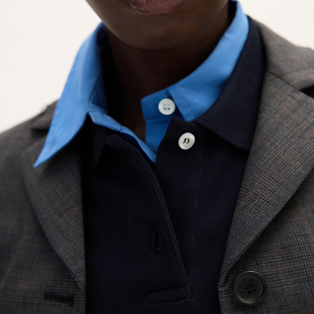Single-breasted Prince of Wales check jacket