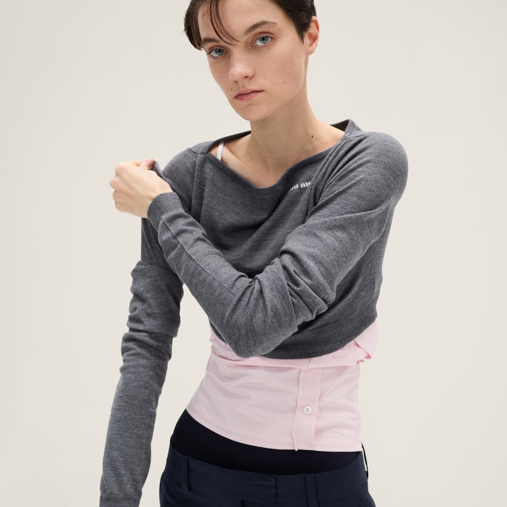 Wool boat-neck sweater